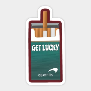 Funny Cigarette Get Lucky Quote 2 Sticker